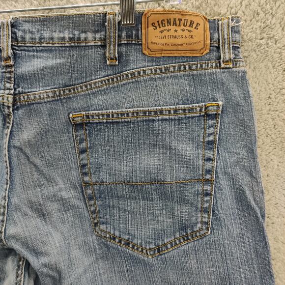 Signature by Levi Strauss Jeans Men’s 40x30 Blue Relaxed Fit Medium Wash Denim - Picture 4 of 14
